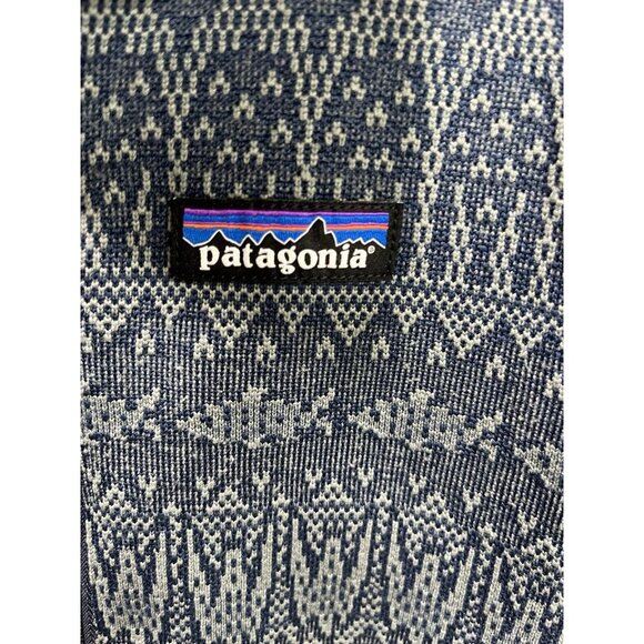 Vintage Y2K Patagonia Men's Medium Aztec Print Tribal Fish 1/4 Zip Fleece - Picture 4 of 6